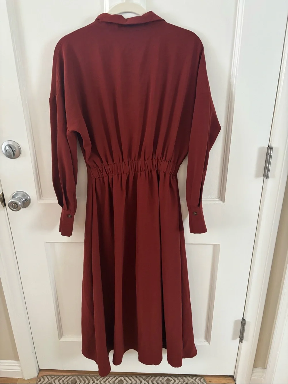 Lulu's Rust Red Collared Button-Front Dress - Picture 6 of 9